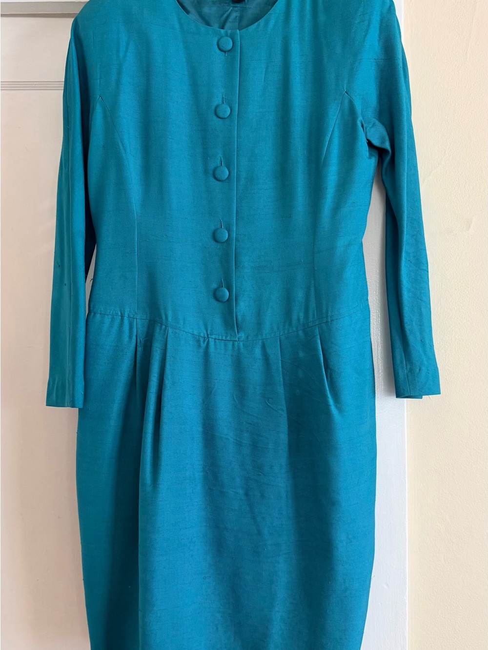 Brooks Brothers Teal Long-Sleeve Sheath Dress